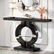 Modern Silver Mirrored Sofa Table 43" Console with O-Shaped Frame